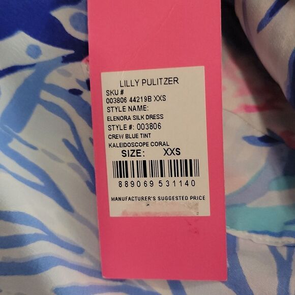 Lilly Pulitzer Elenora Silk Dress Kaleidoscope Coral XXSMALL - Picture 7 of 7